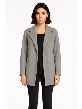 NWT $398 Joie Gray Open-Front Knit Blazer Jacket Soft Herringbone Coatigan Small